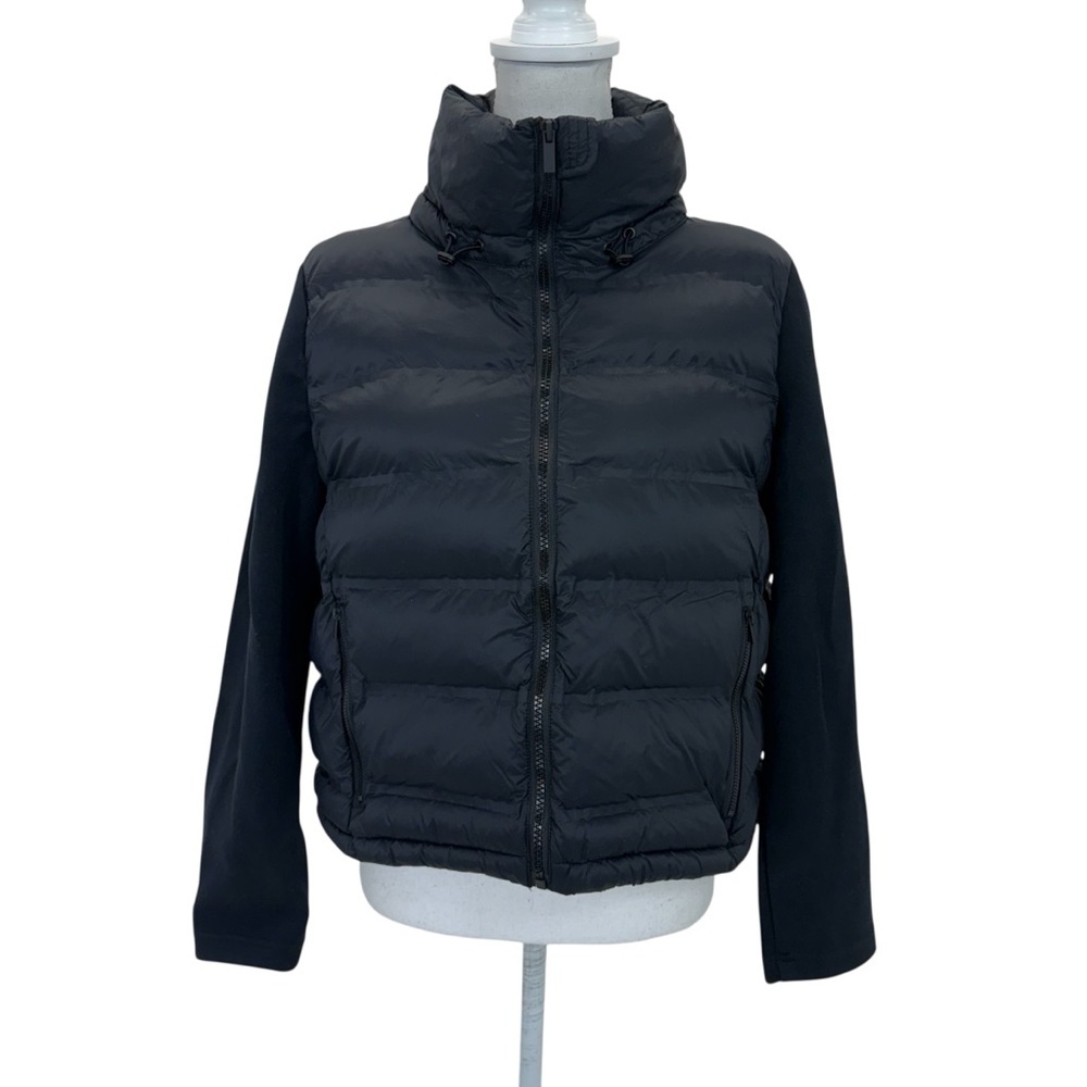 NWT Chico’s Zenergy Scuba Mix Puffer Coat size 10/1.5 Black - Picture 15 of 16